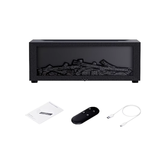 Automatic aroma diffuser with flame and LED lighting